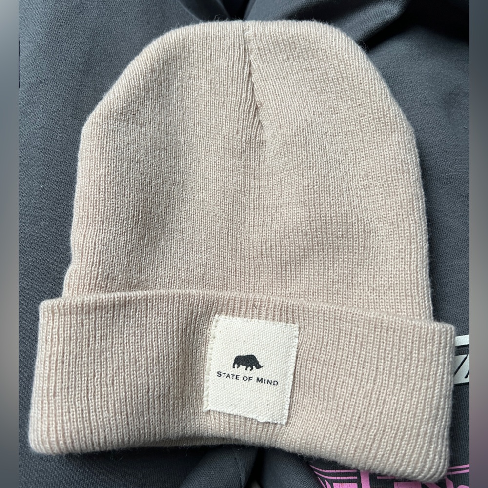 State of mind cream beanie for men and women